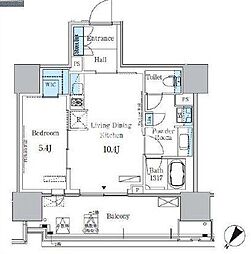 晴海フラッグ ポートビレッジ A棟（HARUMI FLAG） 2階1LDKの間取り