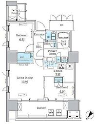 晴海フラッグ ポートビレッジ A棟（HARUMI FLAG） 10階2LDKの間取り