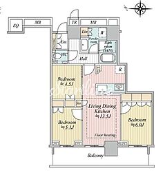 ザ・パークハウス晴海タワーズティアロレジデンス 3LDKの間取図画像