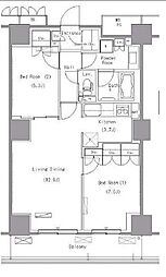 パークアクシス豊洲 2LDKの間取図画像