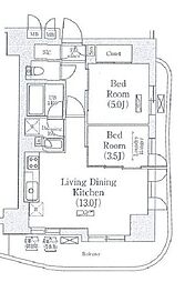 テラス月島 2LDKの間取図画像