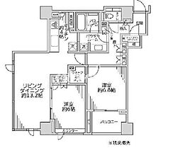 シティハウス月島ステーションコート 2LDKの間取図画像