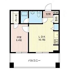レジデンスシャルマン月島 1LDKの間取図画像