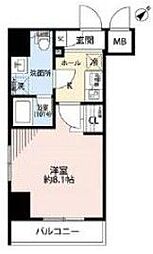 プレール・ドゥーク月島2 1Kの間取図画像