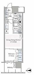グランシテイタワー月島 1LDKの間取図画像