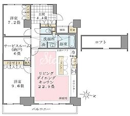 Brilliaist東雲キャナルコート 2SLDKの間取図画像
