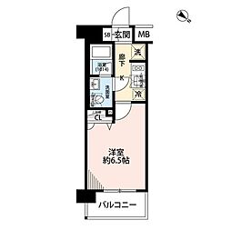 プレール・ドゥーク東京CANAL 1Kの間取図画像