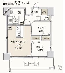 プライマル月島 2LDKの間取図画像