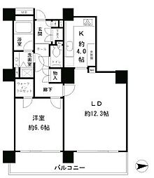 リバーポイントタワー 1LDKの間取図画像