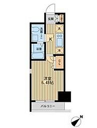 エコロジー潮見レジデンス 1Kの間取図画像