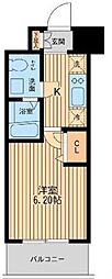 エコロジー潮見レジデンス 1Kの間取図画像