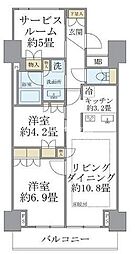 Brilliaist東雲キャナルコート 2SLDKの間取図画像