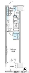 ロイヤルパークス有明 1Kの間取図画像