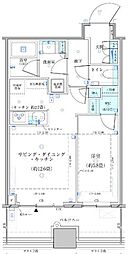 パークタワー勝どきサウス 1LDKの間取図画像