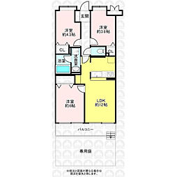 ロイヤルステージ新所沢 3LDKの間取図画像