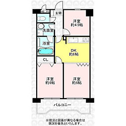 日神パレステージ所沢 3DKの間取図画像