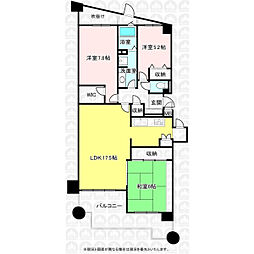 エステスクエア武蔵藤沢 3LDKの間取図画像
