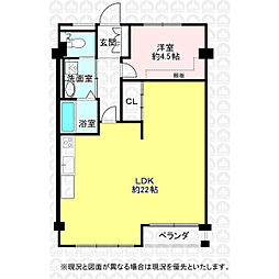 所沢コーポラスB棟 1LDKの間取図画像