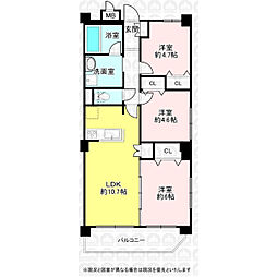 ワイズユウラク新所沢パテラ 3LDKの間取図画像