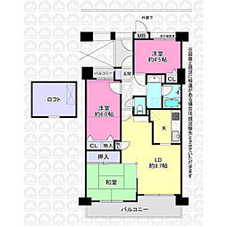 アーベイン狭山ガーデンコート 3LDKの間取図画像