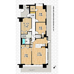 キャッスルメジェール川越デュオステージ 3SLDKの間取図画像