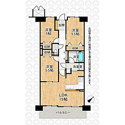レーベンハイム坂戸フューレ 3LDKの間取図画像