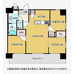 アイディスクエア川越新富町 3LDKの間取図画像