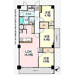 朝霞ハイデンス 3LDKの間取図画像