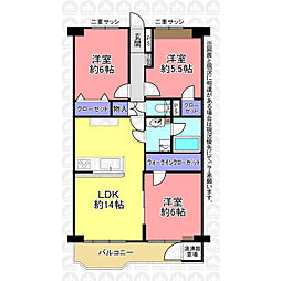 志木ファイブハイツ 3LDKの間取図画像