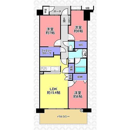 南東向き80m2の3LDK/8階建て7階部分