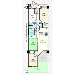 コスモステージひばりヶ丘アミュージア 3SLDKの間取図画像