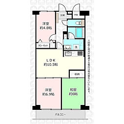 メゾンむさし野 3LDKの間取図画像