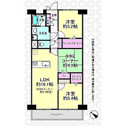 ビューハイム武蔵野 2LDKの間取図画像