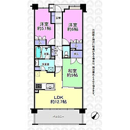 アンビシャス久米川 3LDKの間取図画像