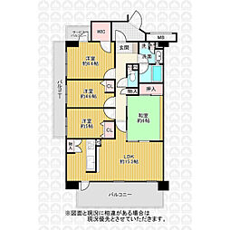 ヴィルヌーブ鶴瀬 4LDKの間取図画像