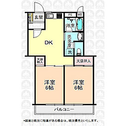 メゾン第三清瀬 2DKの間取図画像
