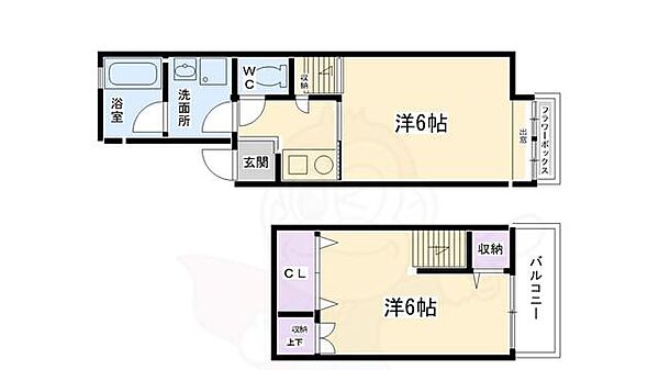 御所南名神館 201｜京都府京都市中京区竹屋町通東洞院西入三本木町(賃貸マンション2K・2階・35.00㎡)の写真 その2