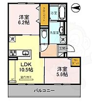 京都府京都市右京区嵯峨折戸町（賃貸アパート2LDK・3階・52.77㎡） その2