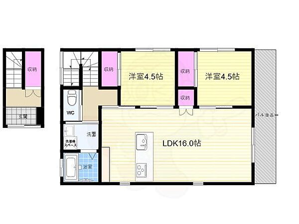 清水　小菱庵 ｜京都府京都市東山区本町通五条上る森下町(賃貸アパート2LDK・2階・64.59㎡)の写真 その2