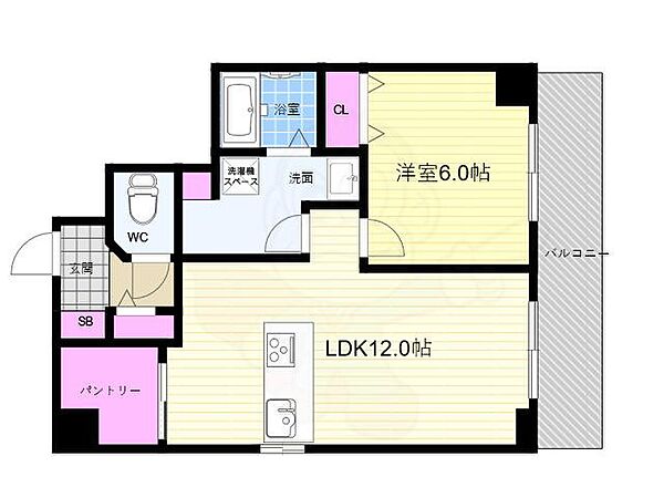 パインフィールド二条城 202｜京都府京都市上京区下立売通千本東入中務町(賃貸マンション1LDK・2階・52.77㎡)の写真 その2