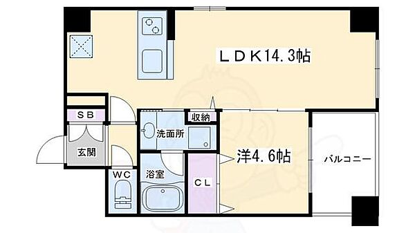 増田屋ビル 301｜京都府京都市下京区五条通油小路西入中金仏町(賃貸マンション1LDK・3階・43.24㎡)の写真 その2