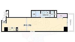 リンツ御池 8階ワンルームの間取り