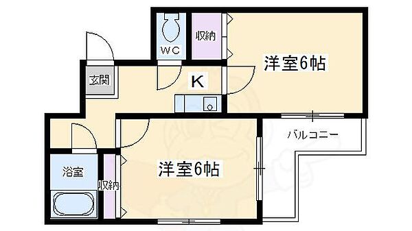 スプレール花園 305｜京都府京都市右京区花園春日町(賃貸マンション2K・3階・28.92㎡)の写真 その2