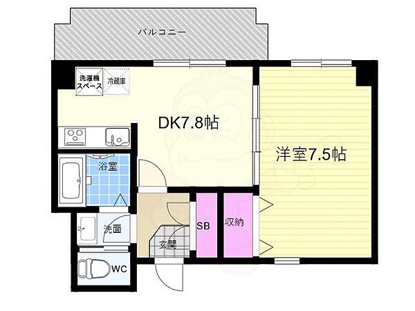 第43長栄大晋メゾネ西院ノ森 205｜京都府京都市右京区西院日照町(賃貸マンション1DK・2階・34.20㎡)の写真 その2