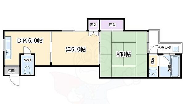 スペース下鴨 302｜京都府京都市左京区下鴨芝本町(賃貸マンション2DK・3階・42.50㎡)の写真 その2