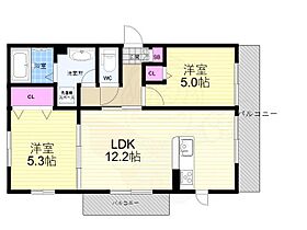 京都府京都市右京区嵯峨野南浦町（賃貸アパート2LDK・2階・54.59㎡） その2