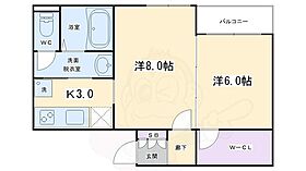 京都府京都市右京区西院坤町（賃貸マンション2K・4階・36.54㎡） その2