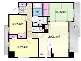 グラン・コート烏丸五条 501 ｜ 京都府京都市下京区東洞院通五条下る福島町（賃貸マンション3LDK・5階・72.67㎡） その2