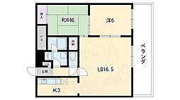 ＡＦＩＣＩＯＮ堀川 11階2LDKの間取り