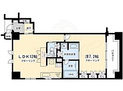 リーガル京都四条河原町通りＩＩ 2階1LDKの間取り